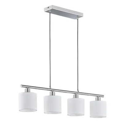Immagine prodotto di Lampadario TOMMY bianco-argento 4xE14x28W in tessuto, dimensioni: 150x75x12 cm, IP20, RL