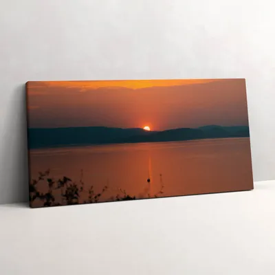 Produktbild von Balaton und Sonnenuntergang – Leinwandbild Wandbild – 140x70 cm – Leinwandbilder – Wandbilder – Schlafzimmer – Flur