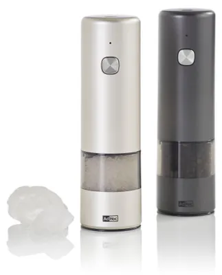 Immagine prodotto di AdHoc Set di macinini elettrici per pepe ei.Mill, grigio chiaro e grigio scuro, con macinino in Vetroceramica CeraCut®, inclusa batteria al litio, materiale: plastica/acciaio inossidabile/acrilico, diametro: 5 cm, altezza: 17 cm
