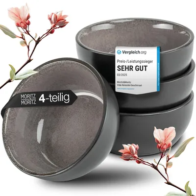 Productafbeelding van Moritz & Moritz VIDA, set van 4 miso-kommen, antracietkleurig