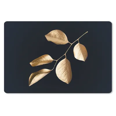 Produktbild von MuchoWow® Mauspad Mousepad Blätter - Zweig - Gold - Luxus 27x18 cm - Mousepads - Maus Mat - Pad - Mausunterlage - Büroartikel - Desk Matten