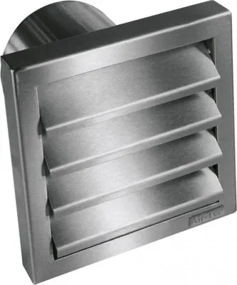 Immagine prodotto di Griglia di ventilazione Ø 125mm, griglia esterna in acciaio inox con valvola antiriflusso