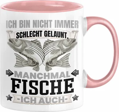Produktbild von Fischen Angler Geschenk Tasse Ich Bin Nicht immer Schlecht Gelaunt Angler Fischer  (Rosa)
