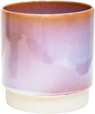 Obrázok produktu pre Keramický kvetináč – ružový – jedinečný kus – 19,5 x 18,5 cm