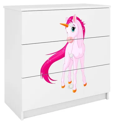 Produktbild von Kommode mit 3 Schubladen Kocot Kids Babydream Einhorn - Weiß