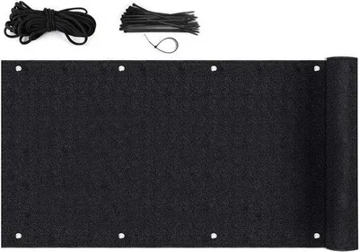 Produktbild von Schutzschirm Balkon transparent 9x6m schwarz HDPE 220g