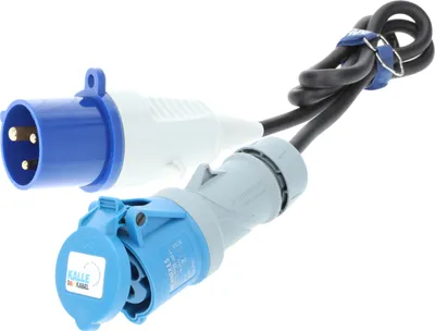 Produktbild von KALLE DAS KABEL CEE Verlängerungskabel 3G 2,5 mm² 1,5 Meter mit Sicherungsöse 230V 16A Schutzart IP44 WoMo-Kabel Stromkabel Campingkabel Campingverlängerung