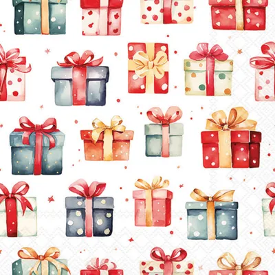 Produktbild von Servietten Papier 33x33cm 3-lagig mit Geschenkbox Motiv 20 Stk.
