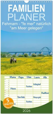 Produktbild von Familienplaner 2026 - Fehmarn - "fe mer" natürlich "am Meer gelegen" mit 5 Spalten (Wandkalender, 21 x 45 cm) CALVENDO