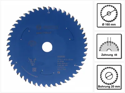 Produktbild von Kreissägeblatt für Akkusägen Expert for Wood, 160 x 1,5/1 x 20, 48 Zähne