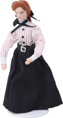 Produktbild von 1:12 Miniaturhaus Keramikpuppe Modell Frau Dame Langes Kleid Spielzeug DekorationLehrer