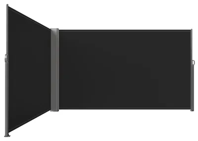 Produktbild von VEVOR Ausziehbare Seitenmarkise, 71''x 236'' Aluminium Außen-Privatsphäre Bildschirm, 280g Polyester Wasserfester Ausziehbarer Terrassenbildschirm, UV 30+ Raumteiler Windschutz für Terrasse, Garten, Balkon, Schwarz, Schwarz-180x600 cm