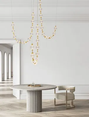 Produktbild von Nova Luce BRILLANTE LED Pendelleuchte Gold 134W Neutralweiss 300x147cm dimmbar 9695201