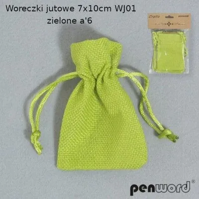 Produktbild von Grüne Jutesäckchen 7 x 10 cm, 6er-Set