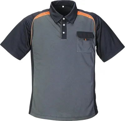 Produktbild von terratrendjob Polo-Shirt grau/schwarz/orange Gr. S