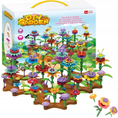 Imagen del producto de Kit de construcción creativo para jardines, con 148 piezas. Incluye flores, con valor educativo.