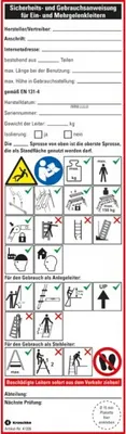 Produktbild von Dreifke® Leiter-Gebrauchsanweisung Ein-/Mehrgelenkleiter, Folie, ablösbar, 65...