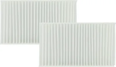Two white pleated filters are shown against a white background.