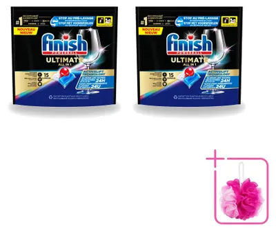 Produktbild von 2 x Finish Powerball Ultimate All in 1 Geschirrspültabs - 15 Tabs - Sparpackung - 2 Stücke