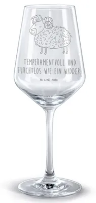 Produktbild von Mr. & Mrs. Panda Weinglas Sternzeichen Widder - Transparent - Geschenk, Glas Rotwein, Schafbock, Geburtstag April, für, März, graviert, Bock, Rotweinglas mit Gravur