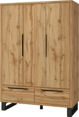 Produktbild von Kleiderschrank Halle 19 Schrank 145X210X60 Cm 3 Türen 2 Schubladen Wotan Eiche
