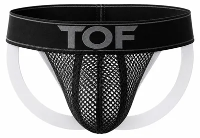 Image de TOF Paris - Sous-vêtement Jockstrap Hommes - Mesh Jock Black/White - 1x Taille M