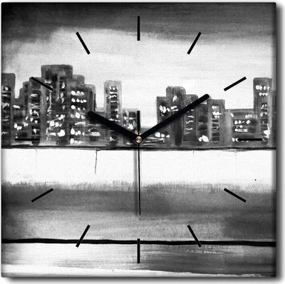 Produktbild von Coloray Uhr auf Leinwand 30x30 cm Wand Uhr Dekoration Wohnzimmer Segeltuch schwarze Hände -Landschaftsarchitektur