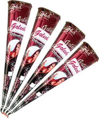 Produktbild von 4x Henna Tattoo Temporäre Tattoo Natürliche rotbraune Farbe Golecha Henna Paste