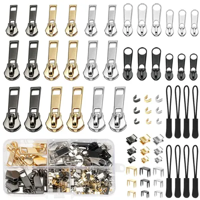 Reißverschluss-Reparaturset, 254-teilig, für Jacken, Rucksäcke, Gepäck