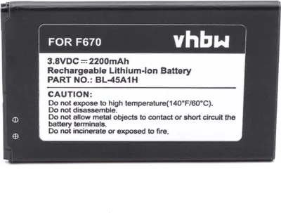 Produktbild von vhbw Akku Ersatz für LG BL-45A1H, EAC63158301 für Handy Smartphone Telefon (2200 mAh, 3,8 V, Li-Ion)