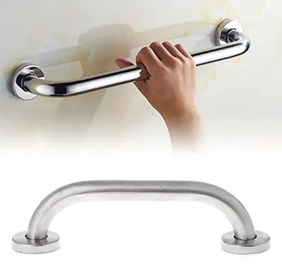 Image de Poignée d'appui - Acier inoxydable - Support pour salle de bain - Argenté - 20 x 4 cm