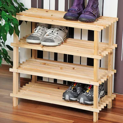 Image de KESPER Rangement pour chaussures avec quatre étagères 54 X 52 X 26 cm Clair 69724