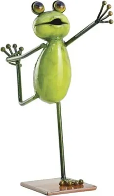 Produktbild von Tierfigur Yoga Frosch Haltung "Der Tänzer" aus Metall Neu für den Garten zur Dekoration V-93805