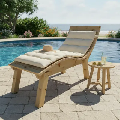 Produktbild von Gartenliege Relaxliege "Liege-Franzi" (Zirbe) Breite 80cm Einstiegshöhe 60cm mit Füßen