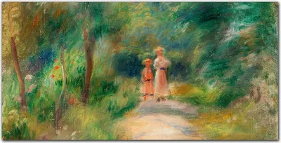 Produktbild von Coloray Küchenrückwand 120x60 Spritzschutz aus Glas - Forstweg Frau Kind