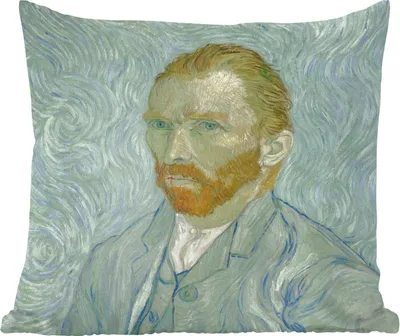 Produktbild von MuchoWow® Zierkissen Sofakissen Wohnzimmer Dekokissen 60x60 cm Selbstporträt - Gemälde von Vincent van Gogh - Sitzfläche - Foto Polster