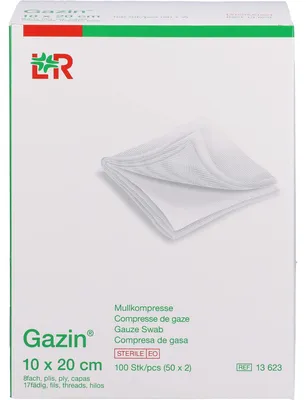 Produktbild von Gazin Kompressen steril 10x20cm, 50X2 St KOM