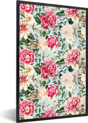 Produktbild von MuchoWow® MuchoWow® Gerahmtes Poster Blumen - Farben - Muster 40x60 cm - Poster mit zchwarzem Bilderrahmen - Papierdruck - Wandbilder