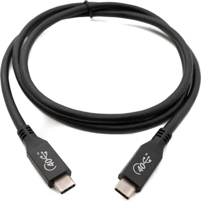 Produktbild von SYSTEM-S USB4 USB Kabel 100 cm Typ C Stecker zu Stecker 40 Gbit/s USB 4.0 in Schwarz
