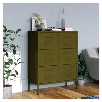 Produktbild von Schubladenschrank, olivgrün, 80 x 35 x 101,5 cm