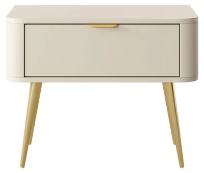 Produktbild von Selsey OVAL - Nachttisch mit Schublade, Beige, 63 cm