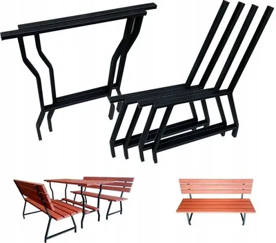 Immagine prodotto di Set 4x gamba da panca + 2x gamba da tavolo Telaio da tavolo Telaio da panca Gambe per mobili da giardino
