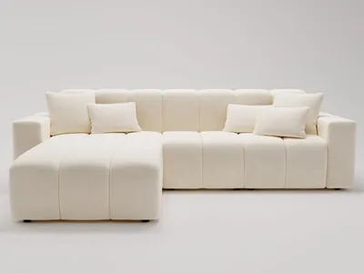 Produktbild von GrainGold Ecksofa L-Form Links Nork - Moderne Ecksofa, Wohnzimmer Ecksofa - Eckcouch Creme (Komodo 10)