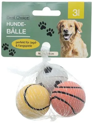 Produktbild von Hunde Bälle 4cm Durchmesser 3fach sortiert