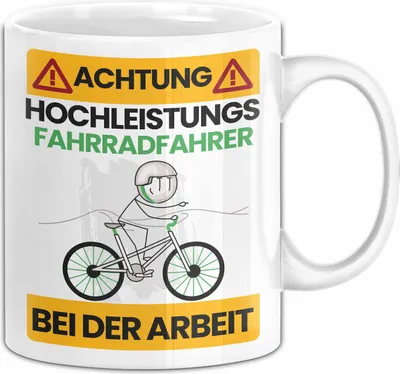 Produktbild von Fahrradfahrer Tasse Geschenk Lustiger Spruch Geschenkidee für Fahrradfahrer Achtung Hochleistungs Fahrradfahrer Bei Der Arbeit (Weiß)
