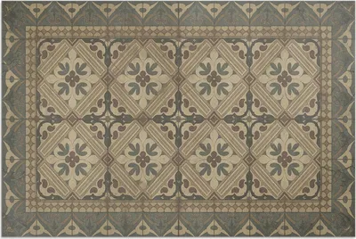 Imagen del producto de Alfombra vinílica con diseño vintage simétrico – 100x150 cm – Alfombra para exteriores – Terraza – Resistente a la intemperie – Moderna
