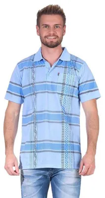 Produktbild von Herren Poloshirt T-shirt Polo-Hemd Kurzarm, Hellblau M