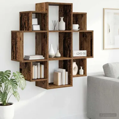 Immagine prodotto di Maison Exclusive - Scaffale a parete in legno di recupero, 90 x 25 x 90 cm, materiale: legno composito
