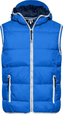 Produktbild von Modische Steppweste mit angeschnittener Kapuze nautic-blue/white, Gr. S