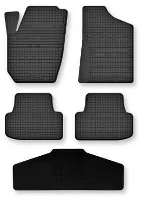 Image de Tapis de sol en caoutchouc + tunnel pour Mitsubishi Outlander III PHEV 2012- (SUV) – 5 pièces, noirs, semi-universel, adapté